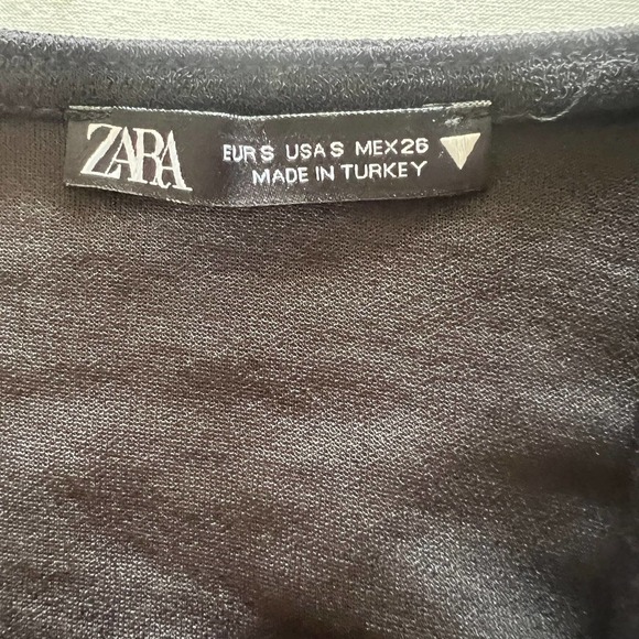 ZARA Balloon Sleeve Black Low Back Mini Dress Size S - Picture 8 of 9